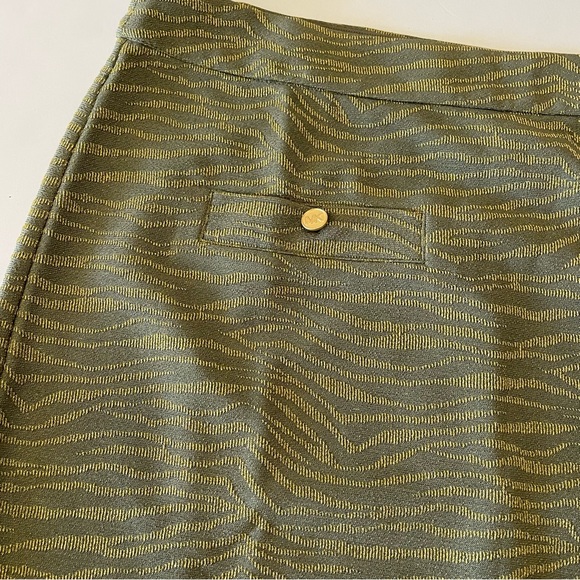 Michael Michael Kors Green and Gold Zebra Print Mini Pencil Skirt - Picture 3 of 7